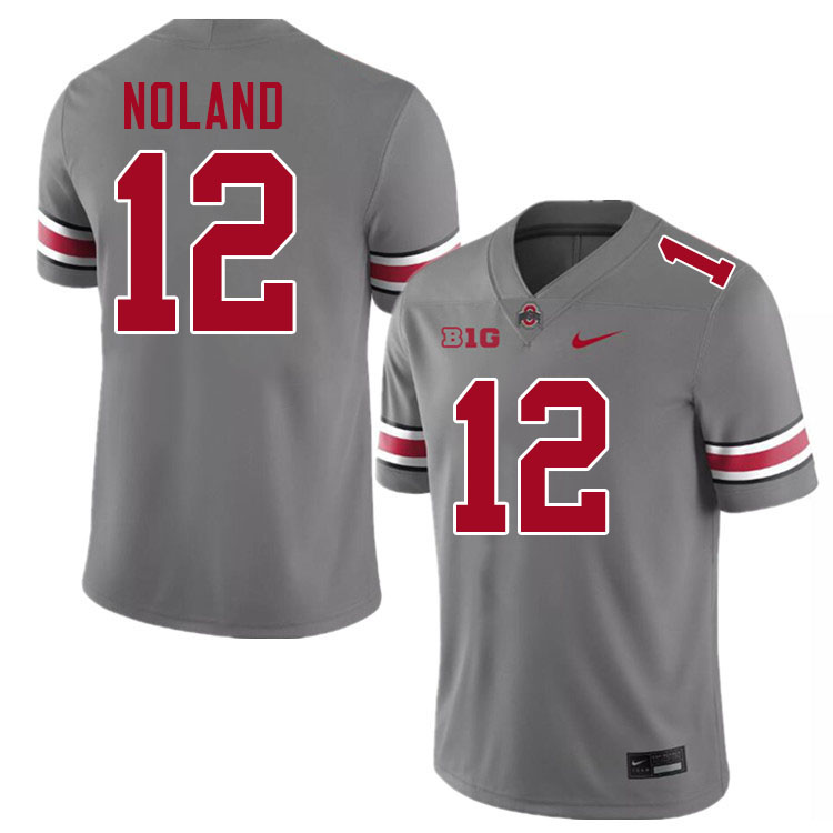 Ohio State Buckeyes Air Noland Men's's #12 Authentic Grey College Football Jersey 2404VLVY8